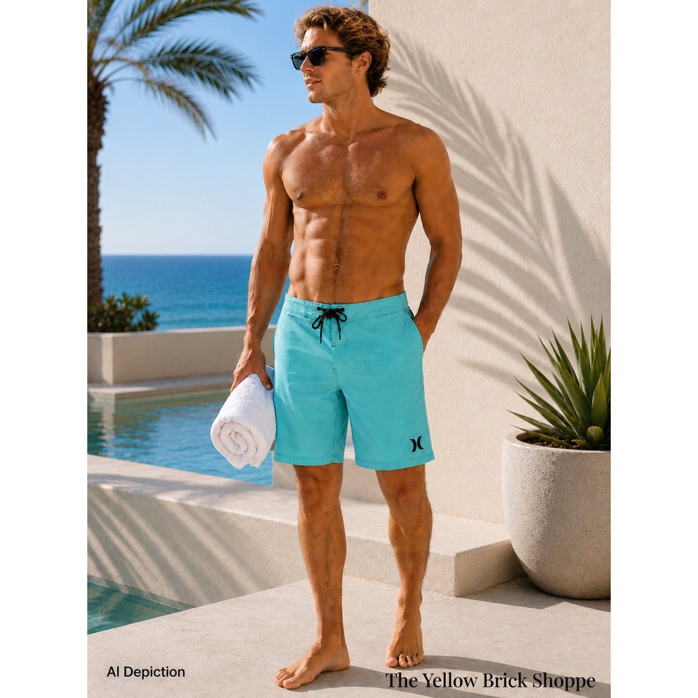Hurley Phantom Board Shorts Men's Size 30 Aqua‎ Surf Swim Shorts NWT